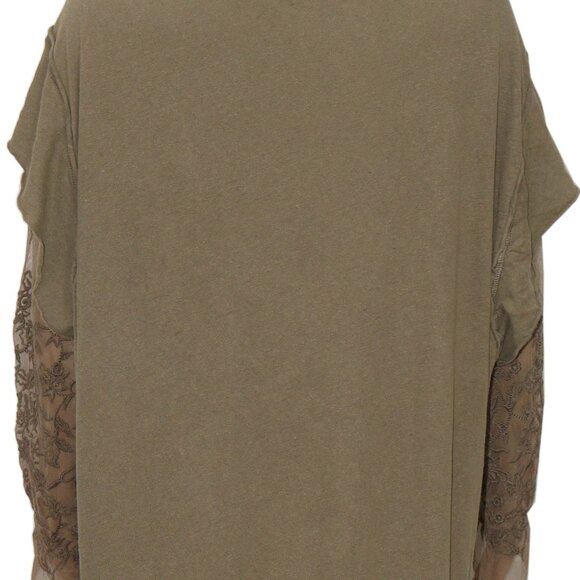 Free People Rock Steady Maxi Top Embroidered Knit Long Sleeve Green M - Picture 5 of 6